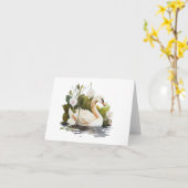 Eleganter Schwan Baden mit Blume BLANK Karte (Gelbe Blume)