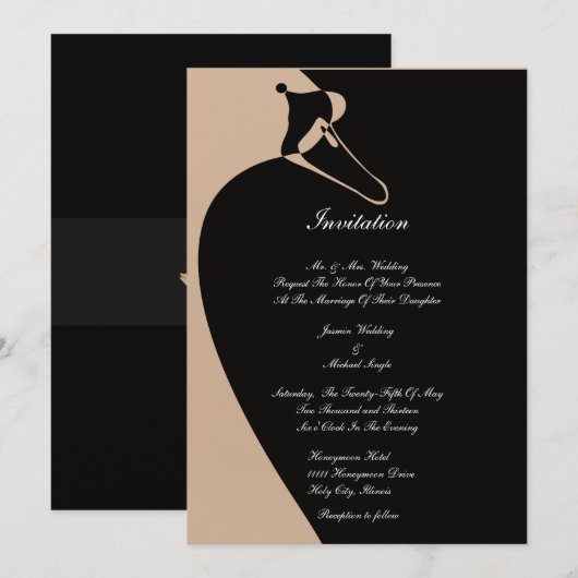 Eleganter Schwan Einladung (Vorne/Hinten)