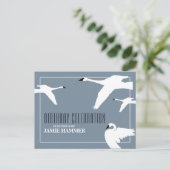 Eleganter Schwan, Einladung zum Geburtstag (Stehend Vorderseite)