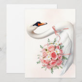 Eleganter Schwan mit Rosen Ankündigung (Vorne/Hinten)