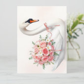 Eleganter Schwan mit Rosen Ankündigung (Stehend Vorderseite)