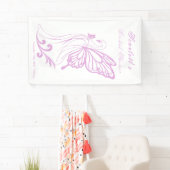 Eleganter Schwan mit Schmetterlingsflügeln Banner (Insitu)