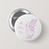 Eleganter Schwan mit Schmetterlingsflügeln Button (Vorne & Hinten)