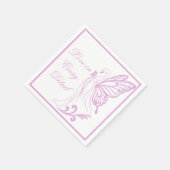 Eleganter Schwan mit Schmetterlingsflügeln Serviette (Ecke)