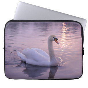 Eleganter Schwan Sonnenuntergang Laptopschutzhülle