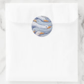 Eleganter Schwan - Tiermuster-Illustration Runder Aufkleber (Tasche)
