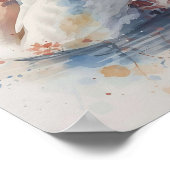 Eleganter Schwan Wasserfarben-Wandkunst Poster (Ecke)