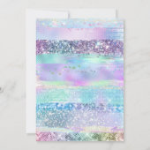 Eleganter Schwanz Wasserfarbe Meerjungfrau unter 5 Einladung (Rückseite)