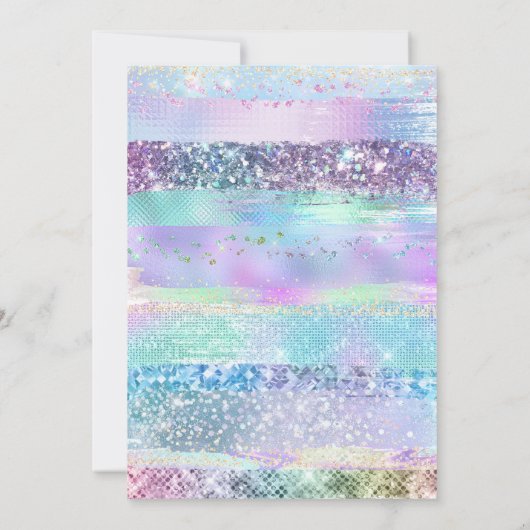 Eleganter Schwanz Wasserfarbe Meerjungfrau unter 5 Einladung (Rückseite)