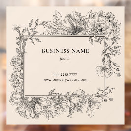 Eleganter Schwarz Beige Blumenstrauß Nagelhaarsalo Fensteraufkleber