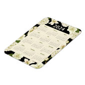 Eleganter Schwarz-Beige-Blütenkalender 2024 Magnet (Linke Seite)