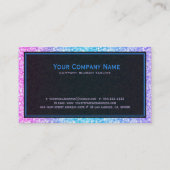 Eleganter Schwarz & Blau Rosa Glitzer & Glitzern Visitenkarte (Rückseite)