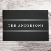 Eleganter schwarz dunkelgrauer Familienname oder G Fußmatte