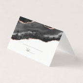 Eleganter Schwarz-Glitzer-Platzkarte (Vorderseite)