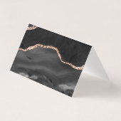 Eleganter Schwarz-Glitzer-Platzkarte (Rückseite)