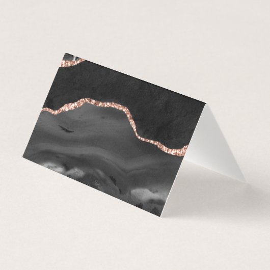 Eleganter Schwarz-Glitzer-Platzkarte (Rückseite)