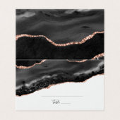 Eleganter Schwarz-Glitzer-Platzkarte (Außenseite Aufgefaltet)