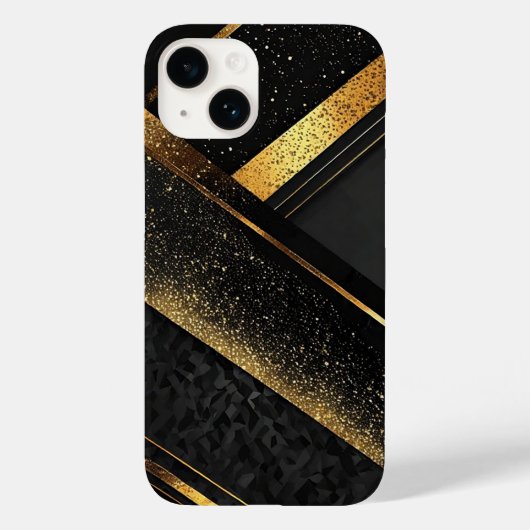 Eleganter Schwarz-Gold-Abstrakter Hintergrund Case-Mate iPhone Hülle (Rückseite)