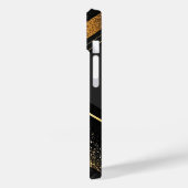 Eleganter Schwarz-Gold-Abstrakter Hintergrund Case-Mate iPhone Hülle (Rückseite / Links)