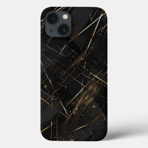 Eleganter Schwarz-Gold-Abstrakter Hintergrund Case-Mate iPhone Hülle