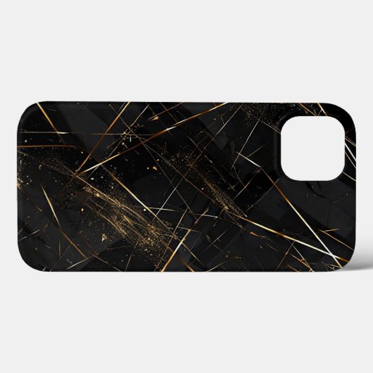 Eleganter Schwarz-Gold-Abstrakter Hintergrund Case-Mate iPhone Hülle (Rückseite (Horizontal))