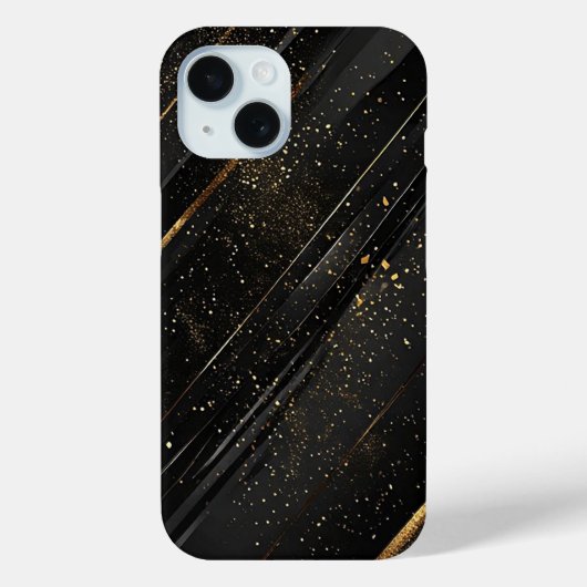 Eleganter Schwarz-Gold-Abstrakter Hintergrund Case-Mate iPhone Hülle (Rückseite)