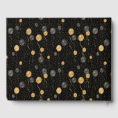 Eleganter Schwarz & Gold-Ballons-Sake Gästebuch (Rückseite)