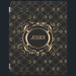 Eleganter Schwarz & Gold Barockrahmen iPad Hülle<br><div class="desc">Eleganter schwarz-goldfarbener Rahmen Barockstil mit anpassbarem Monogramm. Wenn Sie Hilfe bei der Anpassung eines meiner Designs benötigen,  kontaktieren Sie ArtOnWear Designer. Kostenlose Textformatierung mit Live-Hilfe auf Anfrage.</div>