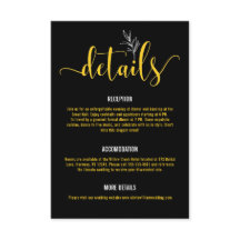 Eleganter Schwarz & Gold Botanischer Hochzeitsgipf