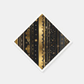 Eleganter Schwarz-Gold-Diagonal gestreift Serviette (Ecke)