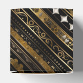 Eleganter Schwarz-Gold-Diagonal-Würfel Geschenkschachtel (Oben)
