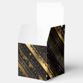 Eleganter Schwarz-Gold-Diagonal-Würfel Geschenkschachtel (Geöffnet)
