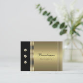 Eleganter Schwarz-Gold-Effekt Visitenkarte (Stehend Vorderseite)