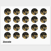 Eleganter Schwarz-Gold-„Frohe Feiertage“-Sticker Runder Aufkleber (Blatt)