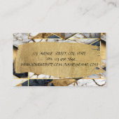 Eleganter Schwarz-Gold Geometrischer Marmorbrush S Visitenkarte (Rückseite)