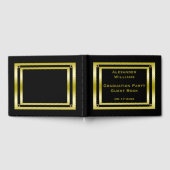 Eleganter Schwarz-Gold-Gerahmter Abschluss Gästebuch (Voll)
