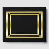 Eleganter Schwarz & Gold Gerahmter Geburtstag Gästebuch (Rückseite)