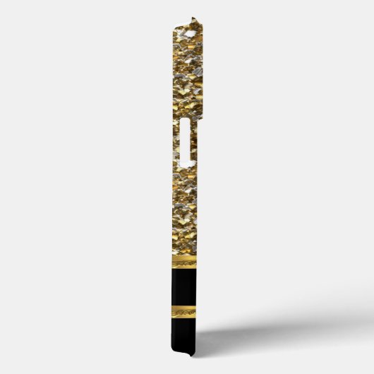 Eleganter Schwarz-Gold-Glitzer Case-Mate iPhone Hülle (Rückseite / Rechts)