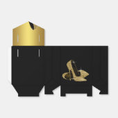 Eleganter Schwarz-Gold Glitzer High Heel Shoe Geschenkschachtel (Ungefaltet)