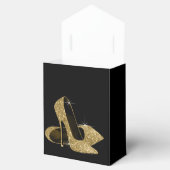 Eleganter Schwarz-Gold Glitzer High Heel Shoe Geschenkschachtel (Geöffnet)