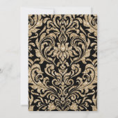 Eleganter Schwarz-Gold-Imitat-Glitzer Hochzeit Einladung (Rückseite)