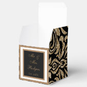 Eleganter Schwarz-Gold-Imitat-Glitzer Hochzeit Geschenkschachtel (Geöffnet)