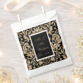 Eleganter Schwarz-Gold-Imitat-Glitzer Hochzeit Geschenktütchen (Ausgeschnitten)