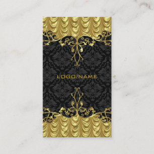 Eleganter Schwarz-Gold-Look Vintager Gold-Spitzenr Visitenkarte
