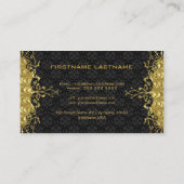Eleganter Schwarz-Gold-Look Vintager Gold-Spitzenr Visitenkarte (Rückseite)