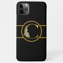 Eleganter Schwarz-Gold-Monogramm-Buchstaben "C" Case-Mate iPhone Hülle
