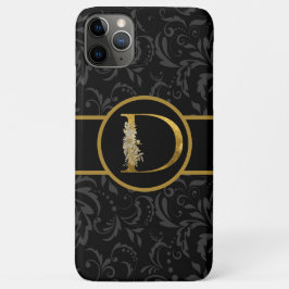 Eleganter Schwarz-Gold-Monogramm-Buchstaben "D" Case-Mate iPhone Hülle
