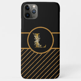 Eleganter Schwarz-Gold-Monogramm-Buchstaben "L" Case-Mate iPhone Hülle