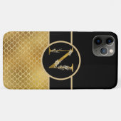 Eleganter Schwarz-Gold-Monogramm-Buchstaben "N" Case-Mate iPhone Hülle (Rückseite (Horizontal))