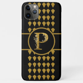 Eleganter Schwarz-Gold-Monogramm-Buchstaben "P" Case-Mate iPhone Hülle